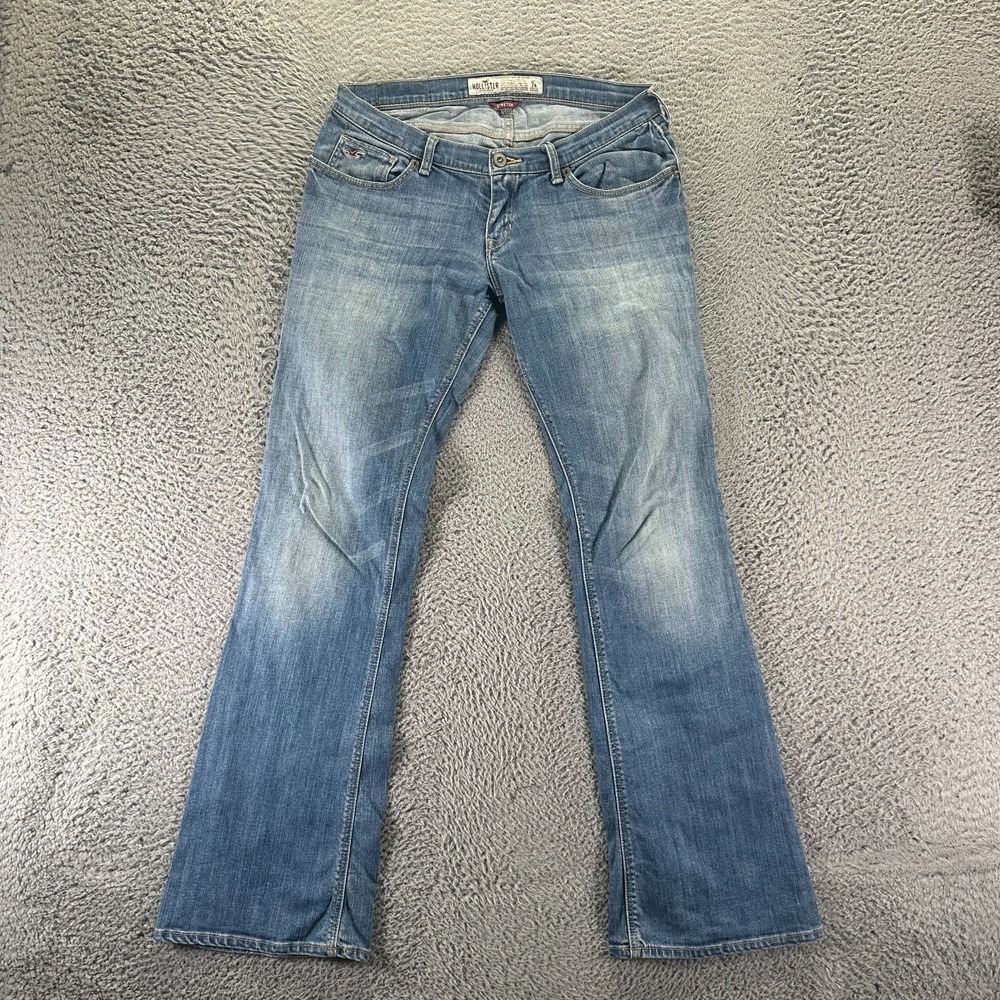 Hollister Jeans Womens 7 Blue Cotton Denim Bootcut Leg Workwear Faded Stretch